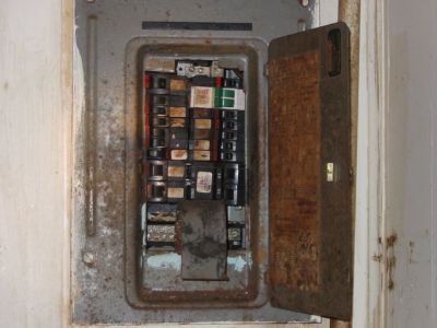 old electrical panel